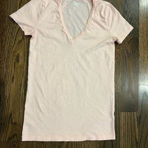 Women's Light Pink V-Neck Top